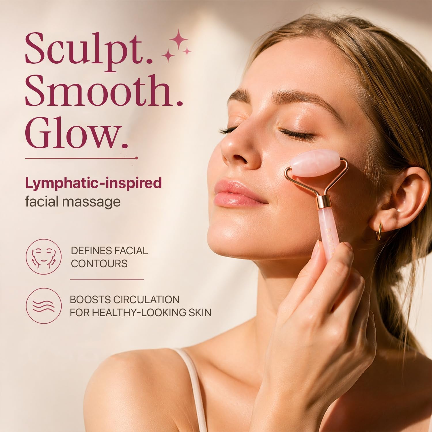 Rose Quartz Face Roller - Ultimate Relaxation and Skin Care Tool for Women, Perfect Gift for Teenage Girls and Beauty Enthusiasts, Reduces Fine Lines and Wrinkles, Ideal Self-Care Essential