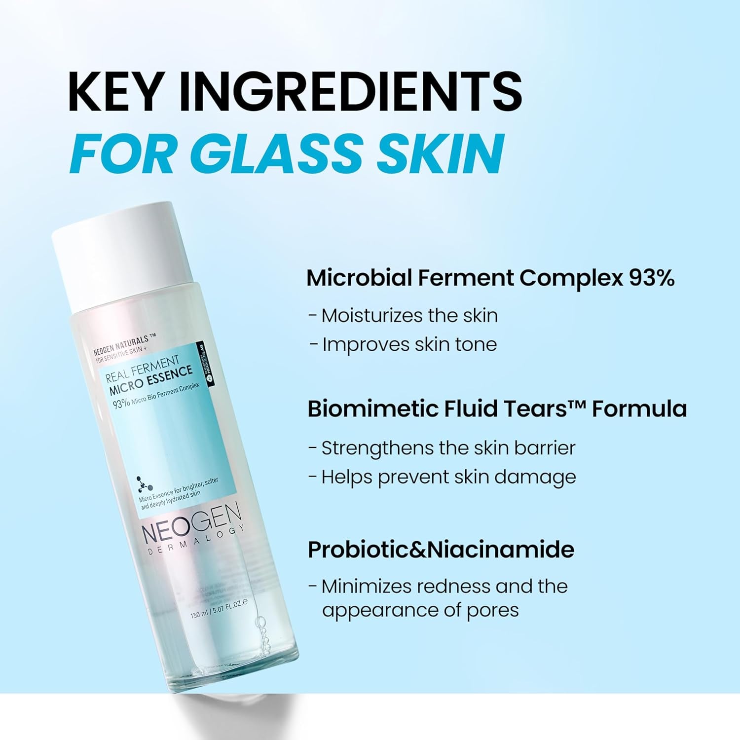 Real Ferment Micro Essence 150Ml - Korean Skin Care Toner & Essence Enriched with 93% Ferments for Instantly Hydrated, Healthy Looking Skin 5.07 Fl Oz (150Ml)
