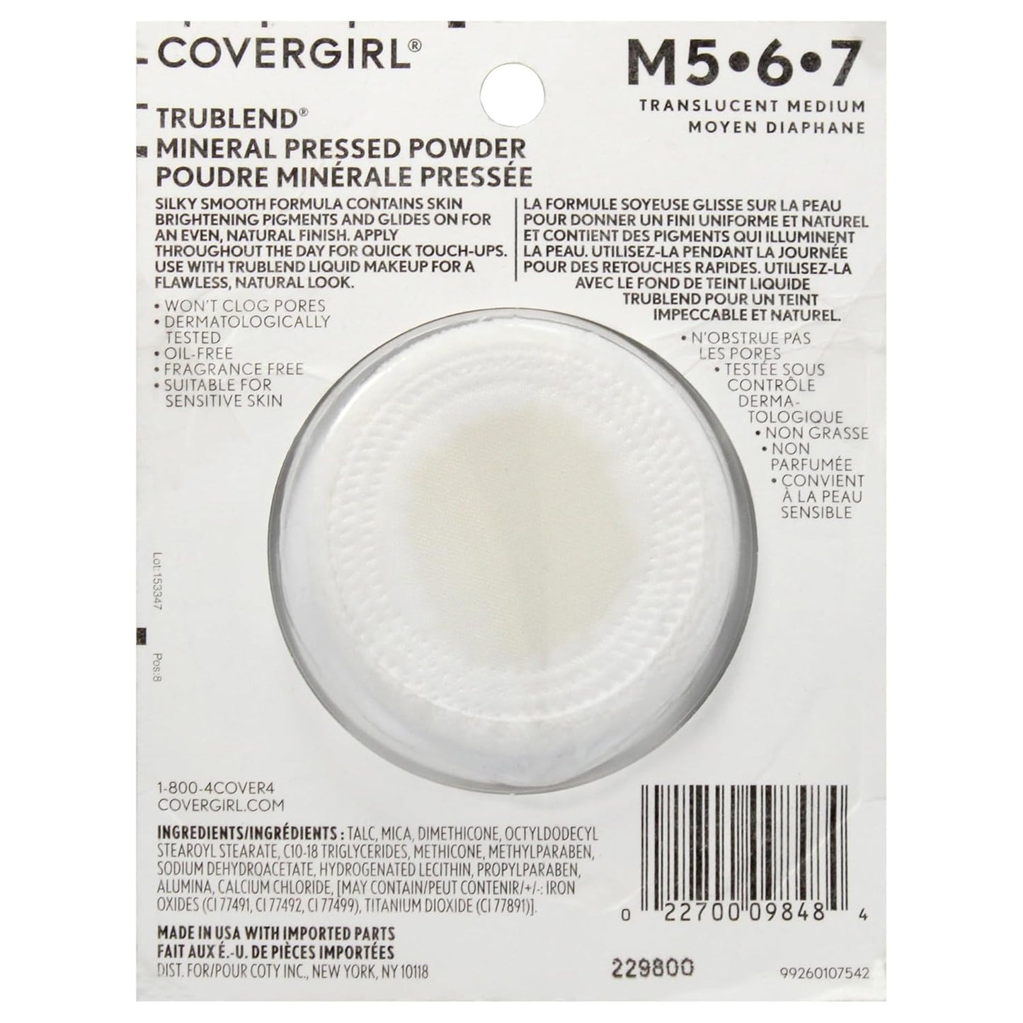 Trublend Pressed Powder - Translucent Medium 004, 0.39 oz for Flawless Finish