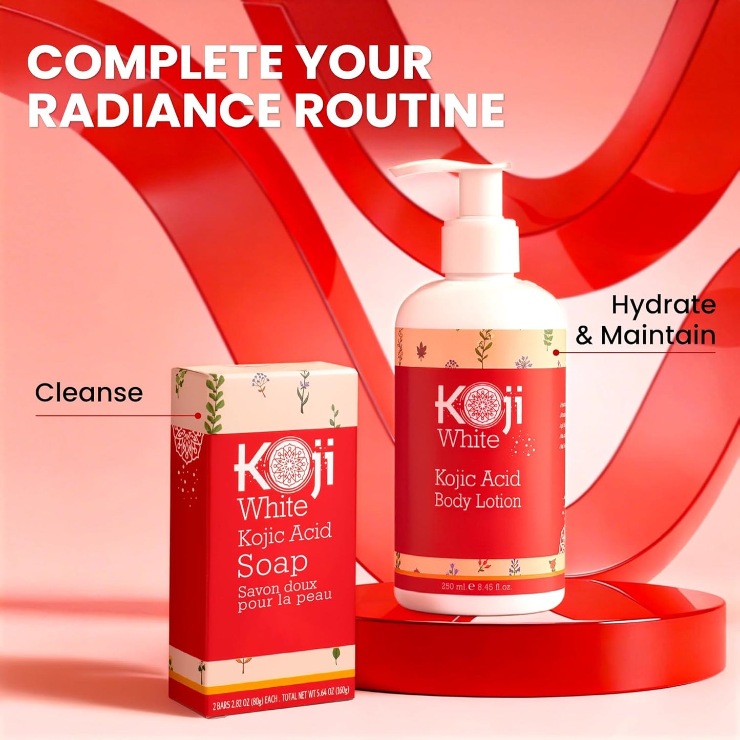Kojic Acid Body Lotion – Vegan Moisturizing Lotion for Dry Skin, Hydrating and Nourishing, Paraben-Free, 8.45 Fl Oz