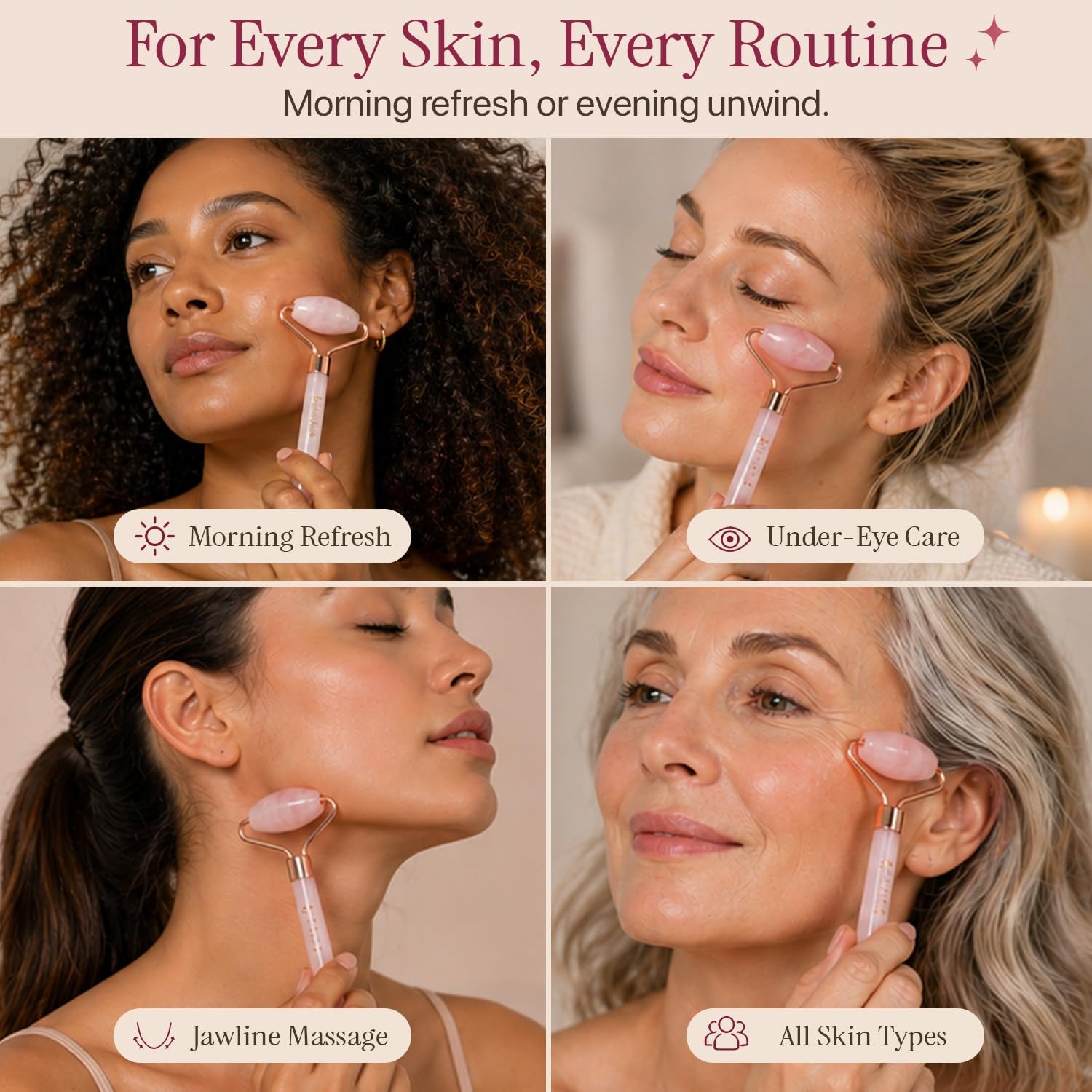 Rose Quartz Face Roller - Ultimate Relaxation and Skin Care Tool for Women, Perfect Gift for Teenage Girls and Beauty Enthusiasts, Reduces Fine Lines and Wrinkles, Ideal Self-Care Essential