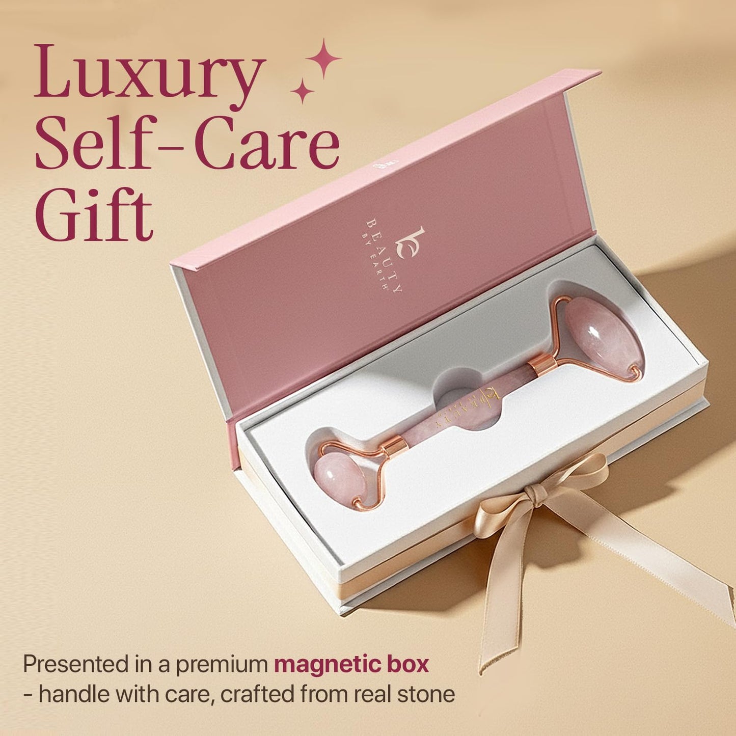 Rose Quartz Face Roller - Ultimate Relaxation and Skin Care Tool for Women, Perfect Gift for Teenage Girls and Beauty Enthusiasts, Reduces Fine Lines and Wrinkles, Ideal Self-Care Essential