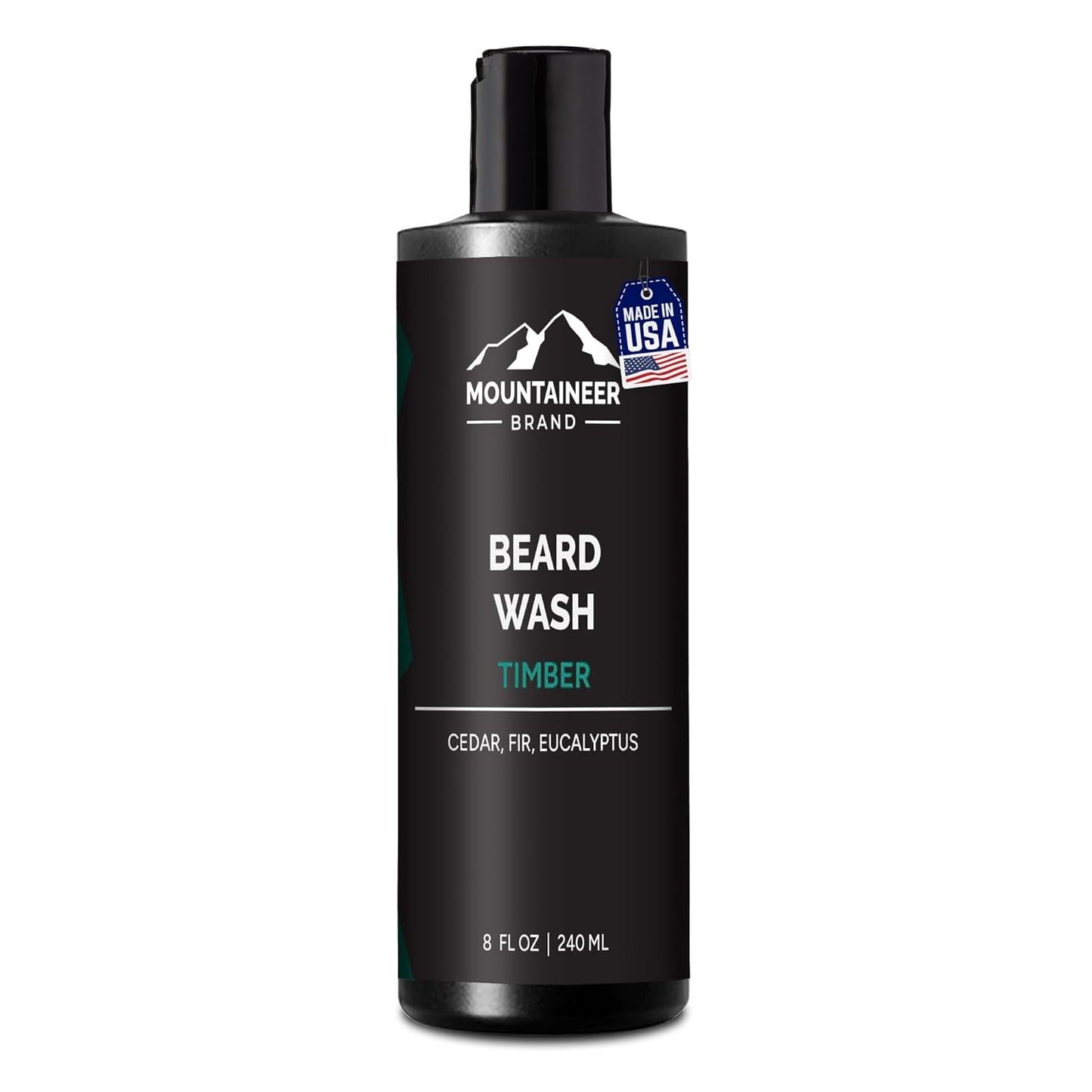 Natural Beard Wash for Men - 100% Organic Shampoo for Soft, Hydrated Beards - Timber Scented Grooming Treatment - 8oz