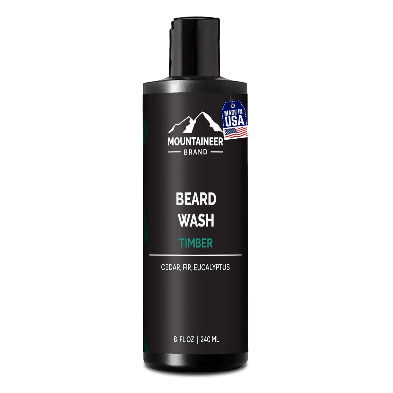 Natural Beard Wash for Men - 100% Organic Shampoo for Soft, Hydrated Beards - Timber Scented Grooming Treatment - 8oz