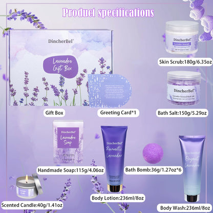 Relaxing Spa Gift Baskets for Women, Bath Spa Day Gifts for Women with Lavender Self Care Gifts - Home Spa Kit for Mom