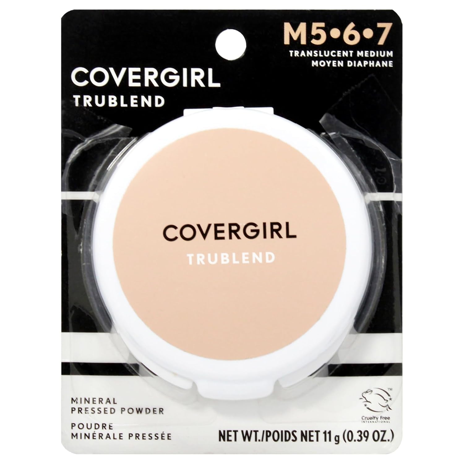 Trublend Pressed Powder - Translucent Medium 004, 0.39 oz for Flawless Finish