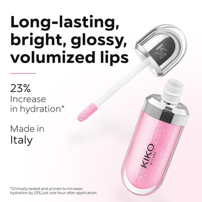 KIKO Milano 3D Hydra Lip Gloss - Ultra Hydrating, High Shine, Non-Sticky Lip Plumper